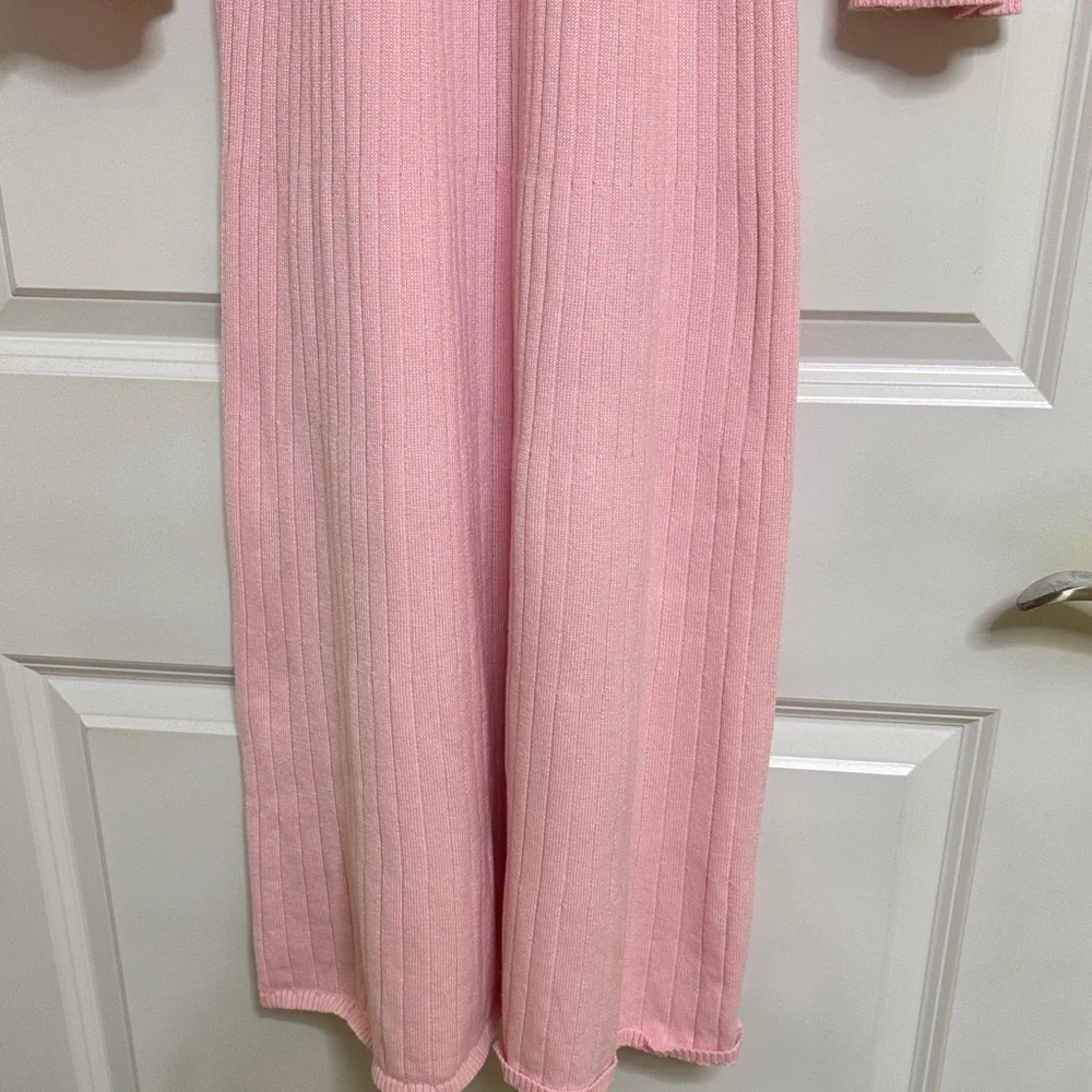 Pink Ribbed Knit Dress - Picture 2 of 2